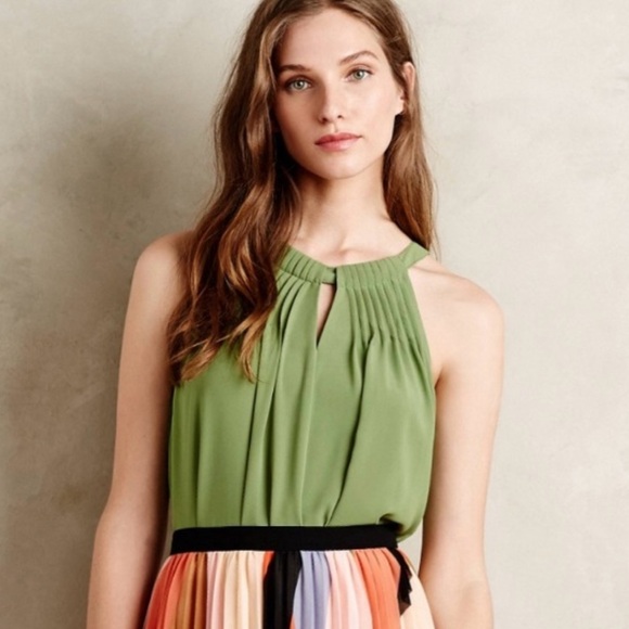 Anthropologie Sunday in Brooklyn comfortable and elegant green tank/blouse - Picture 1 of 8